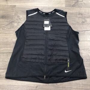 Nike Aeroloft Vented Lightweight Running Vest Black Size 1X Packable Reflective